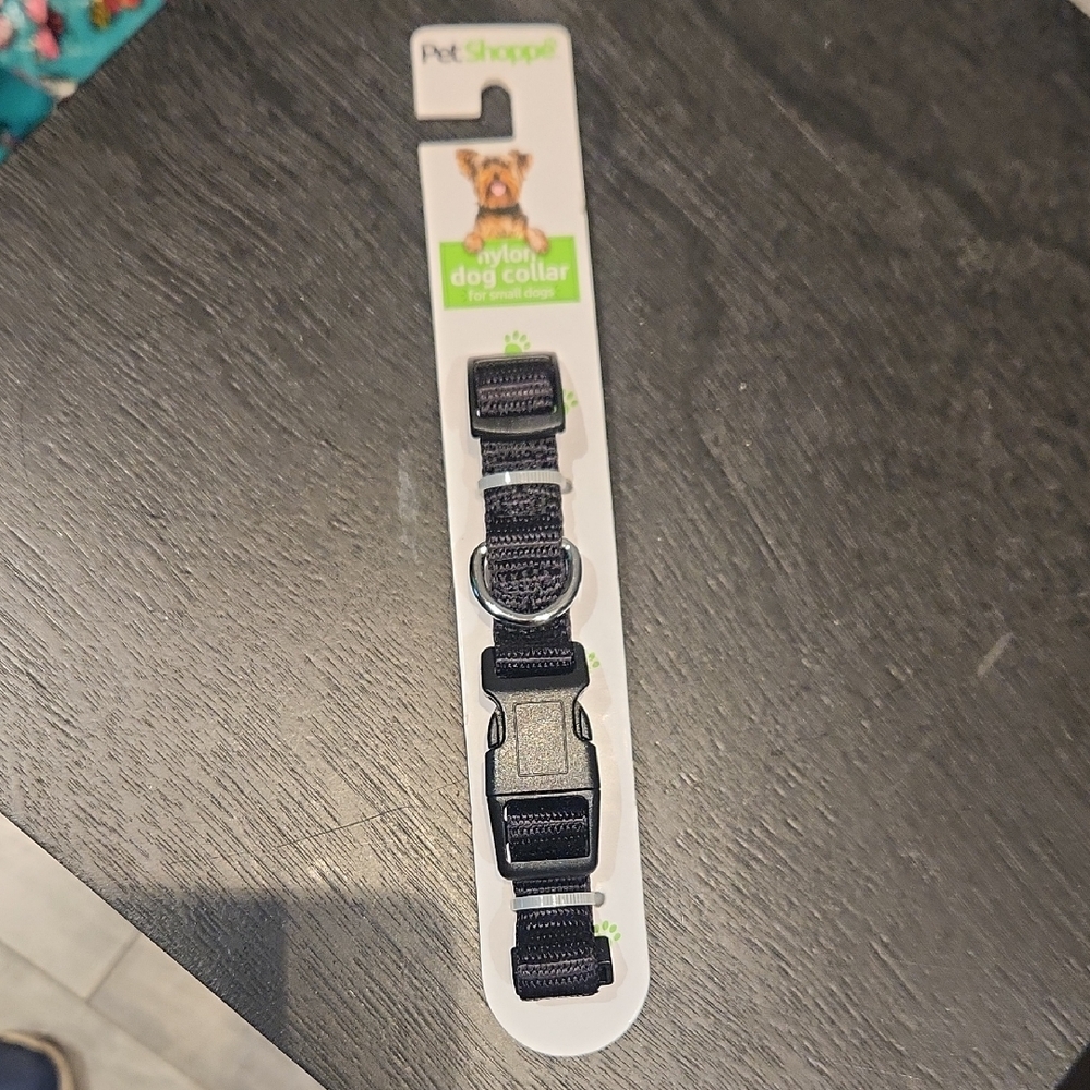 NWT Pet Shoppe Black Nylon Dog Collar F/small Dogs 13 To 20 Lbs